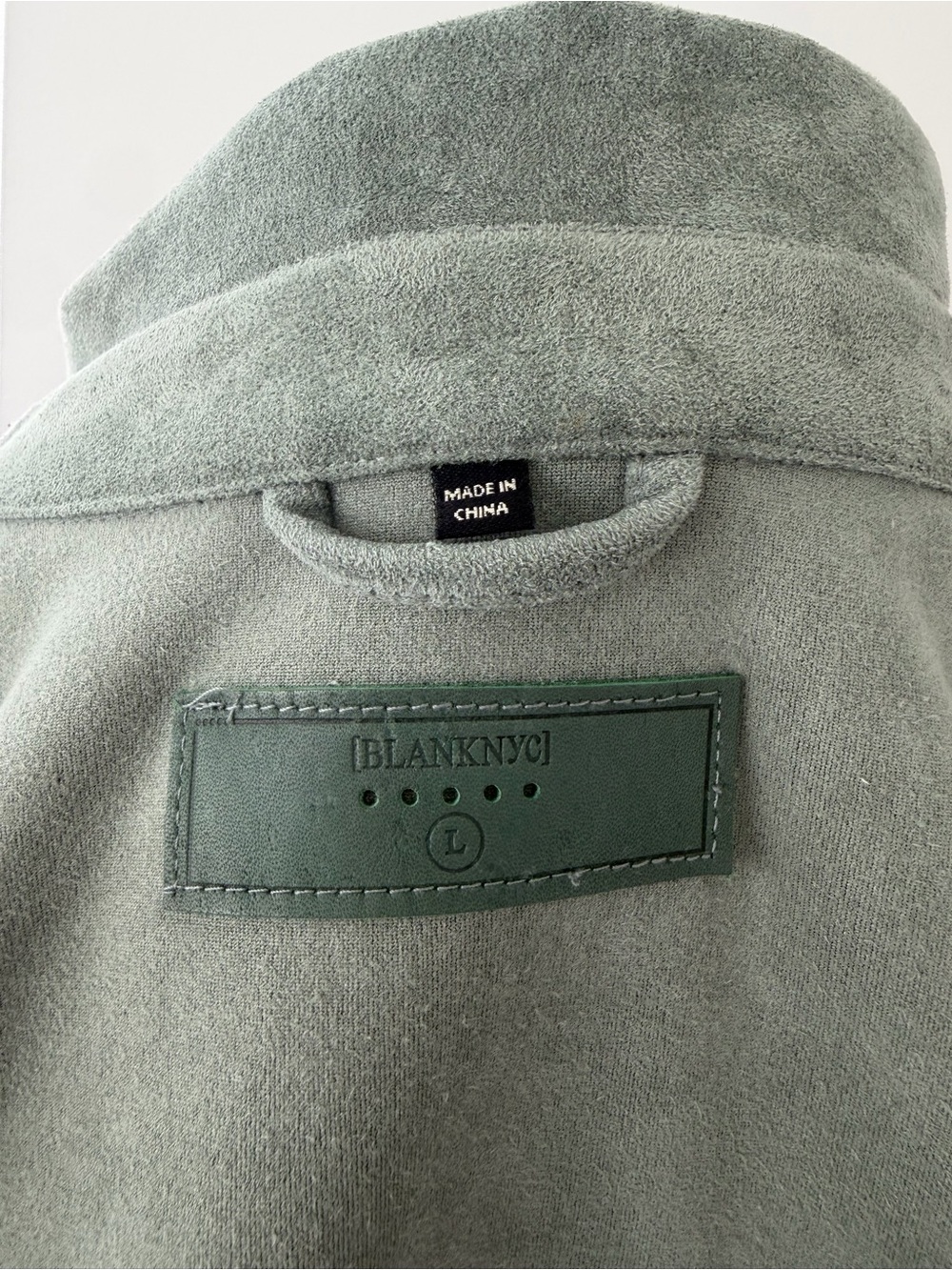 BLANKNYG - Free People - Fringe Jacket - Faux Suede - women’s sz L - Sage Green - Picture 9 of 11